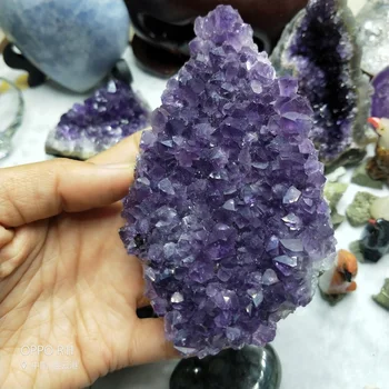 

Natural Amethyst Cluster Crystal Geode Uruguary Amethyst Specimen Heart Quartz Mineral Specimen