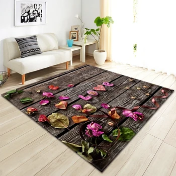 

Nordic Living Room Carpet Kids Room Decoration Rug Home 3D Wood grain Children Non-slip Carpet Hallway Floor Bedroom Bedside Mat