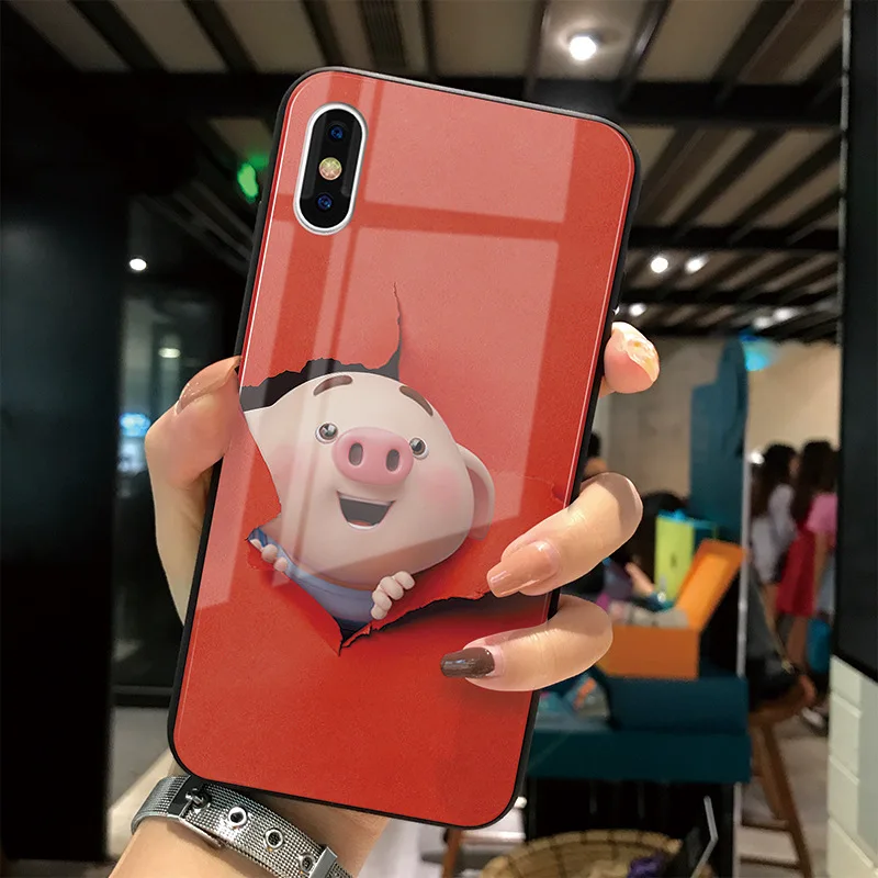 Для iPhone 11 Pro Max XS MAX XR XS i8 i8 Plus i7 i7 Plus милый защитный чехол из закаленного стекла для влюбленных для iPhone 6 6s Plus