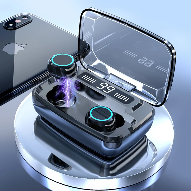 

Touch Bluetooth Earphone TWS Wireless Headphones V5.0 Earbuds 8D Deep Bass Stereo Sound Sport Wireless Bluetooth Earphone