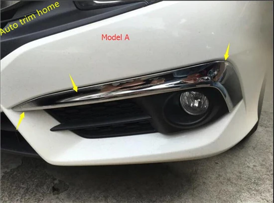 Lapetus переоборудование экстерьера комплект Подходит для Honda Civic ABS хром передние/задние противотуманные фары лампа кольцо бровей крышка отделка - Цвет: Model A