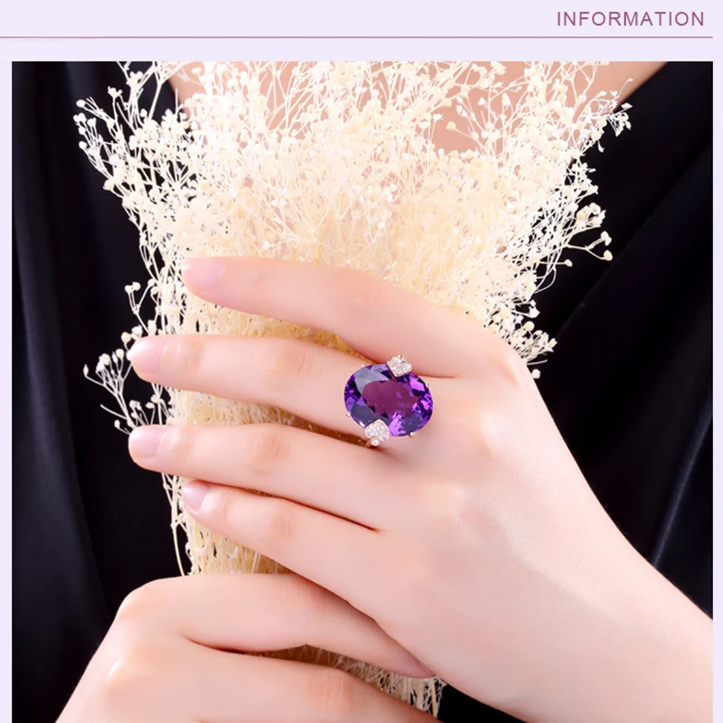 

Female Blue/White/Purple/Green/ Zircon Rings For Women Jewelry Wedding Engagement Rings 2019 New Party Accessories