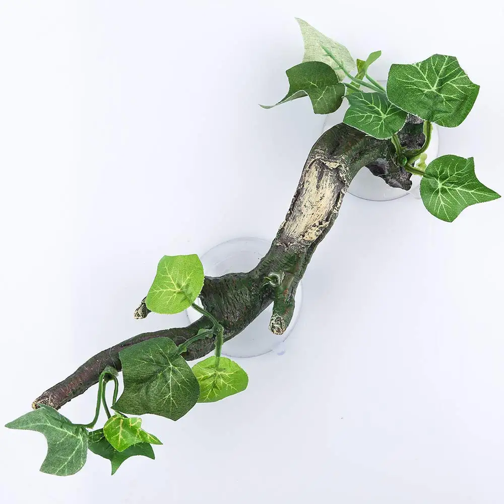 aquarium sand vacuum Resin Artificial Branches Reptile cave Corner Fake Branch Terrarium Plant Decor With Suction Cup Amphibian Lizard Snake Climbing fish tank decorations