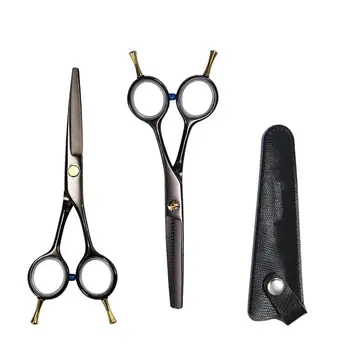 

5.5 Inches Hair Cutting Scissors Hair Scissors Bang Flat Scissors Hairdressing Scissors With A Leather Case