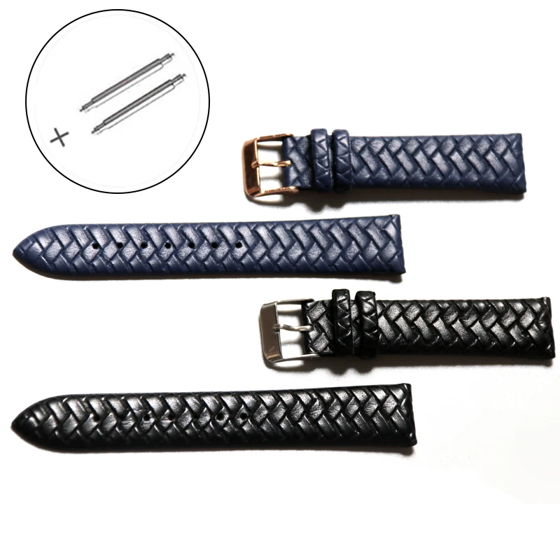 

High Quality 20 mm Leather Woven Pattern Soft Watch Wrist Belt Comfortable Soft Watch Band