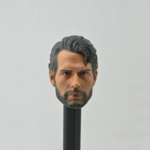 1/6 Scale Bearded Henry Cavill Head Sculpt PVC Head Carving Model for  12-inch Male