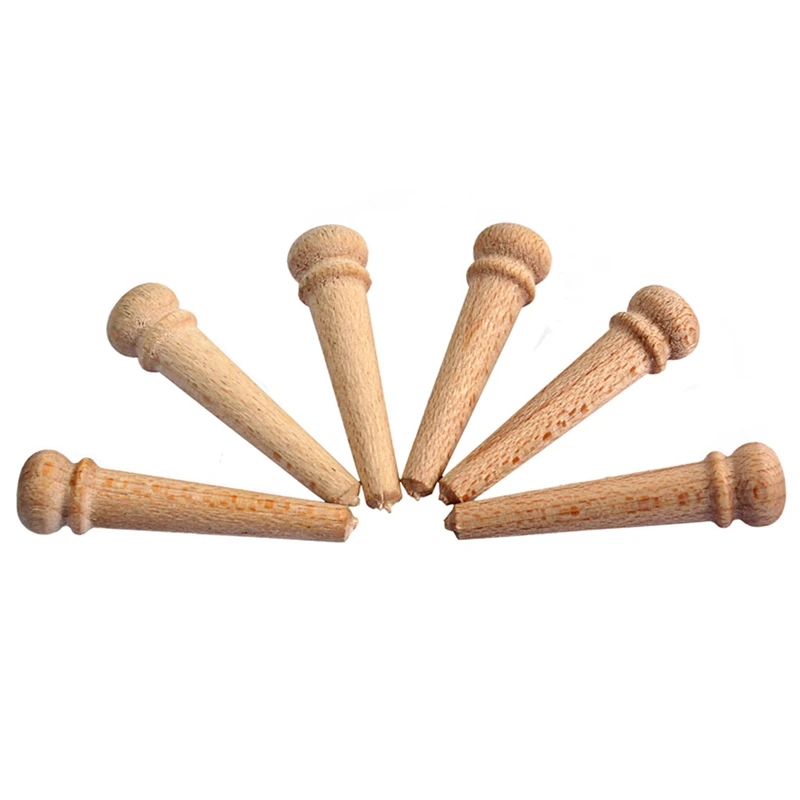 

6Pcs Wood Acoustic Guitar Bridge Pins String Pegs for DIY Musical Stringed Instruments Guitar Bridge Replacemen