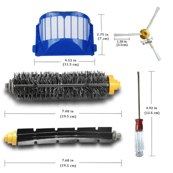 

Filter for for Irobot Roomba 600 Series Vacuum Cleaning Robots Filter Bristle Flexible Beater 3-Armed Side Brush Kit
