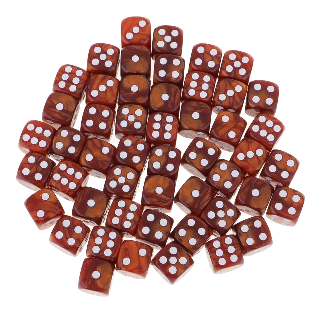 50Pc/Pack Dotted Dice Table Game Die 16mm Dotted for Party Role Playing Game  Parties Board Game Dices Polyhedral Dice 