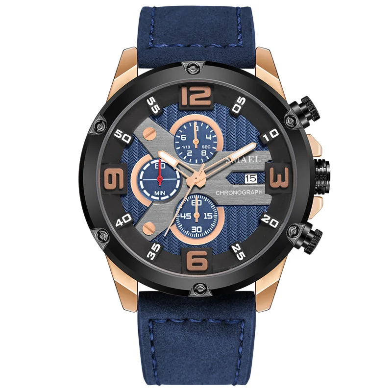 

SMAEL Top Brand Mens Watches Fashion Sports Quartz Men Men's Watch Analog Leather Military Male Clock Gifts Men's Watch Analog