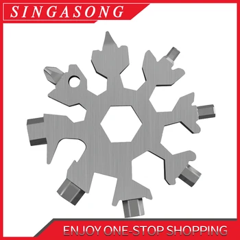 

18 Functions in One Snowflake Multi-Wrench Tool Kit 61x61 Snowflake Multi-wrench Tool is An Steel Cast Mini Portable