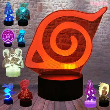 

Naruto Sign Mark Symbol Kakashi Sasuke Uchiha Itachi Hokage Sharingan Eye Action Figure LED RGB Night Light for Boys Kids Toys