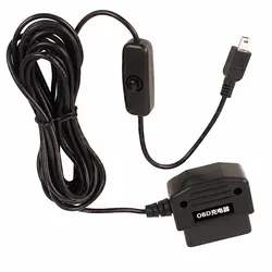 Mini commutateur sortie 5V 2A Ports USB adaptateur de Cigarette OBD de voiture allume cigare boîte d'alimentation avec ligne de câble de 3.5 mètres pour le chargement DVR 