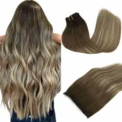 POPUKAR Clip in Hair Extensions Human Real Natural Remy Human Straight Hair  With Clips 14-24 Inch 120g Free Drop Shipping