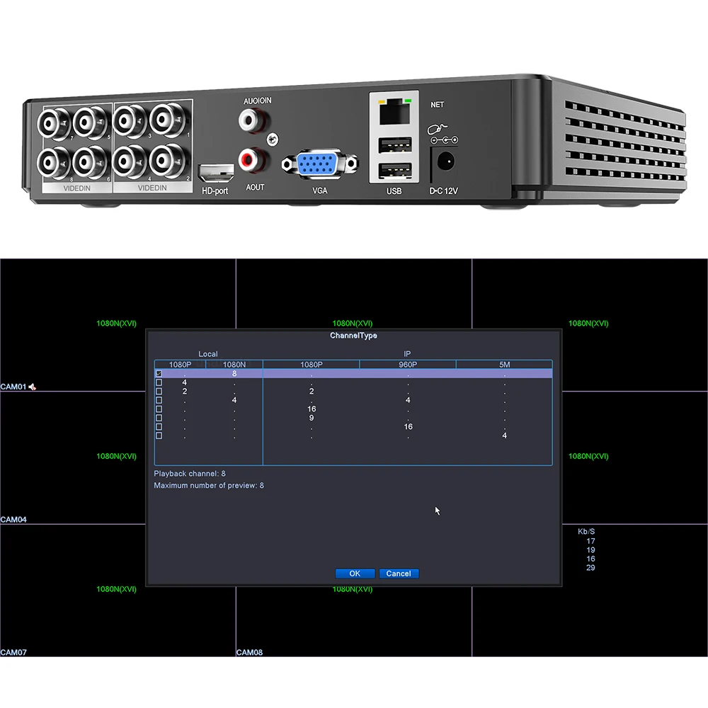 Гибридный видеорегистратор 5 в 1 H.265X 4ch 5M N 8CH 1080NH HVR CCTV поддержка AHD/TVI/CVI/CVBS/IP камер