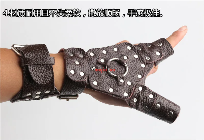 Приспособление для охоты защита рук перчатки для рыбалки Harpoon Bracer воловья сталь пластина ручная защита Натуральная кожа рыболовные принадлежности
