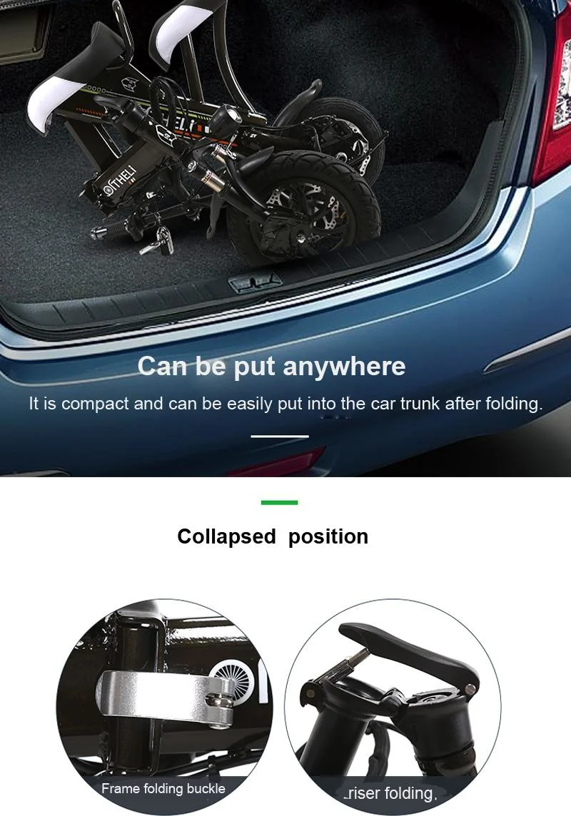 12 Inch Lightweight Electric Scooter 2 Wheels Electric Scooters 500W Mini Foldable Electric Bikes Adults With Anti-theft System (18)