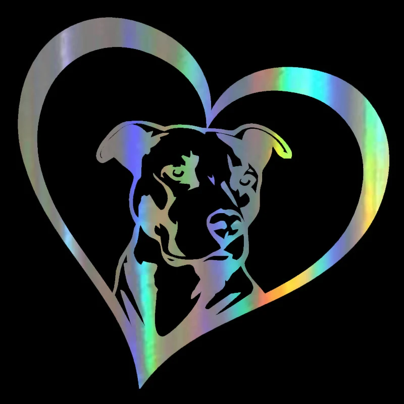 

PITBULL HEART Animal Car Stickers And Decals Bumper Bodywork Windshield Sunscreen Cover Scratches Decal Accessories PVC15*15cm