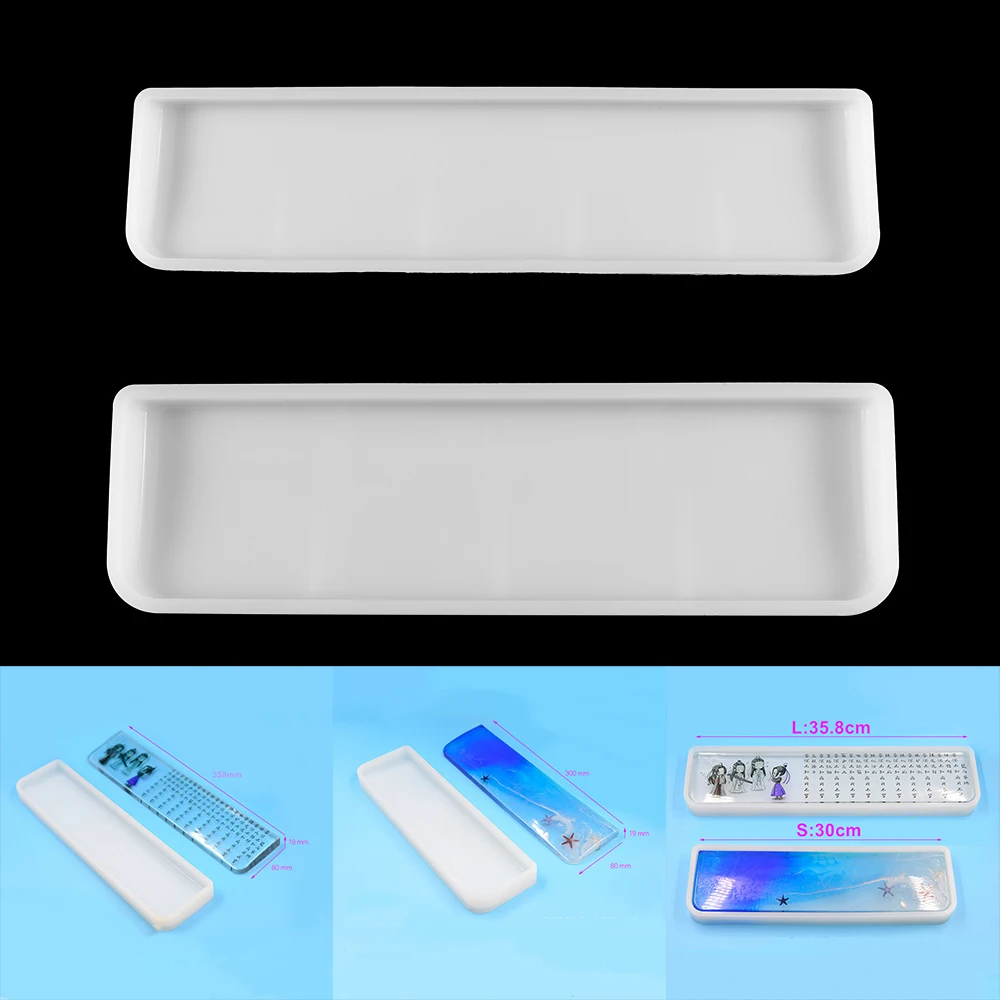 2 Sizes Keyboard Tray Silicone Molds UV Epoxy Mold Computer PC Fingerboard Pad Resin Casting Mould for DIY Crafts Handmade Tools 7pcs diy mechanical keyboard key cap silicone mold uv crystal epoxy molds handmade crafts making tools