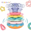 Baby Musical Toy Rattles For Kids Infant Interactive Stacking Ring Tower Early Learning Elephant Toddler Educational Tumbler Toy 1