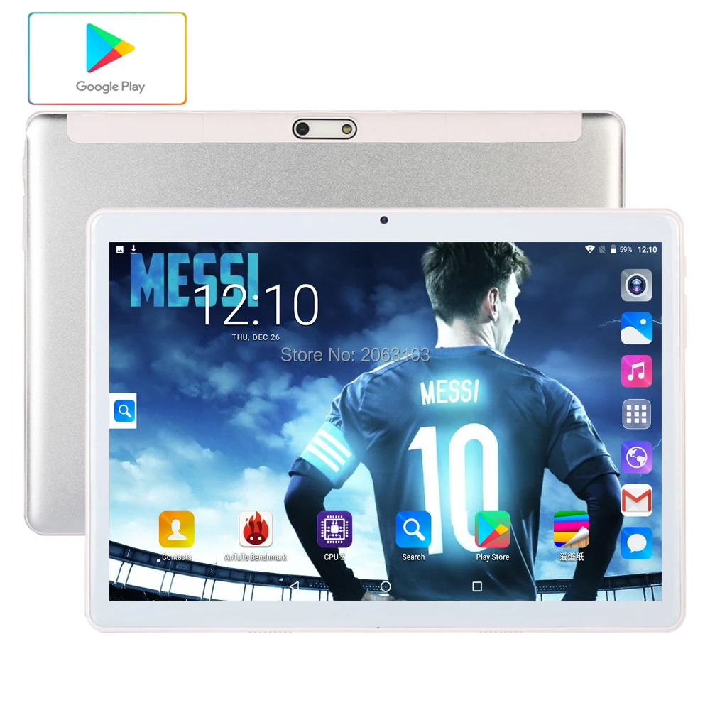 

New 10 Inch tablet Android 9.0 4 Core 96GB ROM 3G Global Wifi Bluetooth GPS Phone call Glass Screen Tablet pc +Gifts