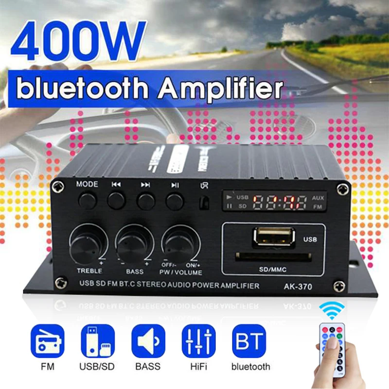 Усилитель мощности AK380/AK370/AK170/AK35 400 Вт * 2 канала bluetooth HiFi для дома автомобиля