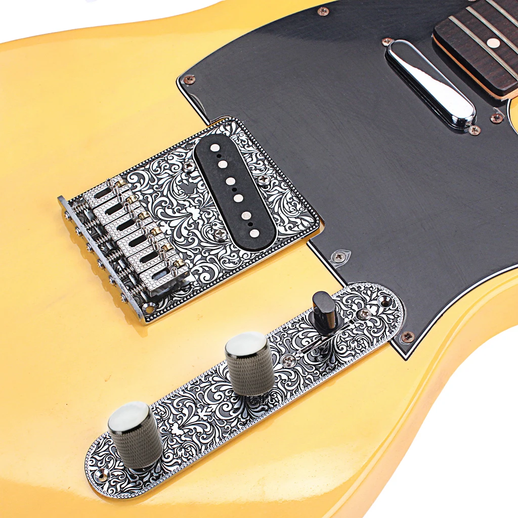 

1 Set Loaded Neck Bridge Pickup with Control Plate Knobs Harness for Telecaster Electric Guitar