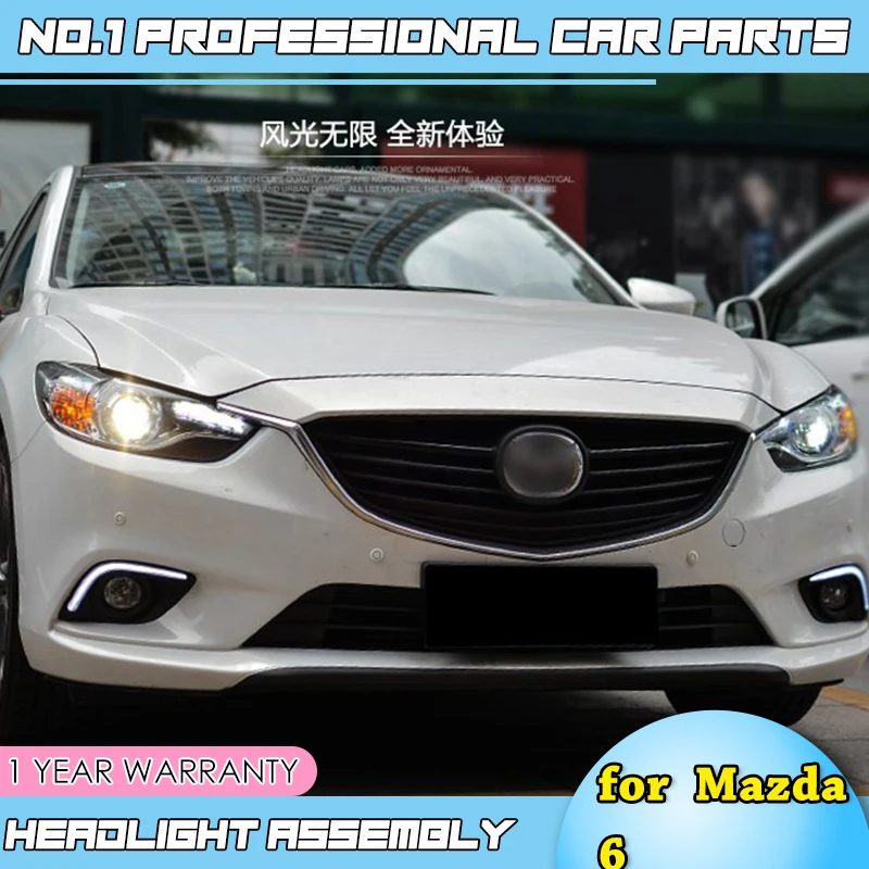 Автомобильный Стайлинг для Mazda 6 фары Новинка мазда6 Atenza светодиодный фары оригинальные DRL Биксеноновые линзы Высокий Низкий Луч парковки