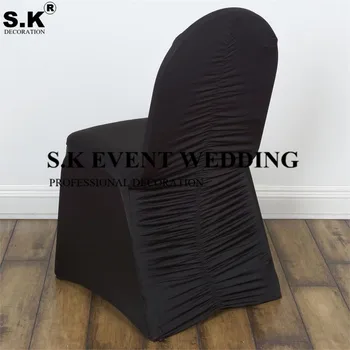 

Milan Spandex Banquet Chair Cover Ruffled Banquet Chair Covers For Wedding Event Decoration