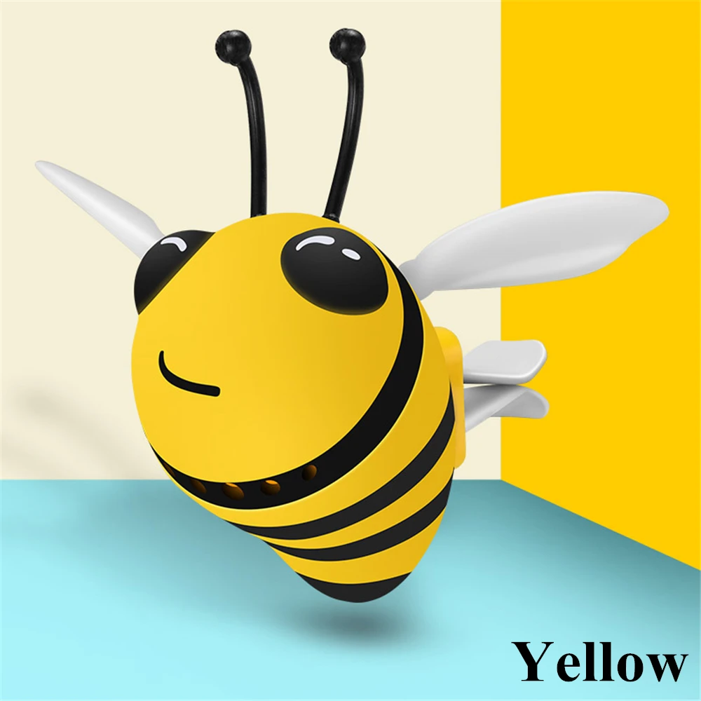 Creative Bee Car Air Freshener Vent Socket Clip Interior Decoration Flavor Auto Parfume Diffuser Car Fragrances Deodorant - Название цвета: Цвет: желтый