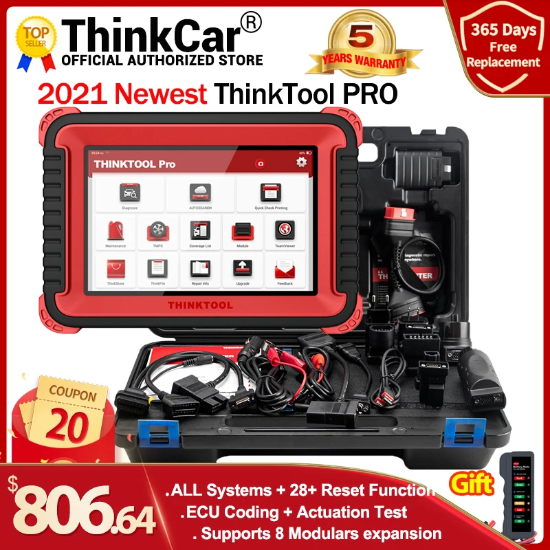 Автомобильный диагностический инструмент THINKCAR THINKTOOL Pro 8 дюймов полное
