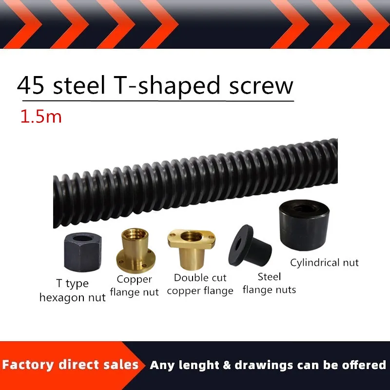 Lead Screw T12 -40 1500mm Linear Guide 3D Printers Parts helical pitch 3mm 4mm 5mm 6mm Trapezoidal Screws with nut | Обустройство