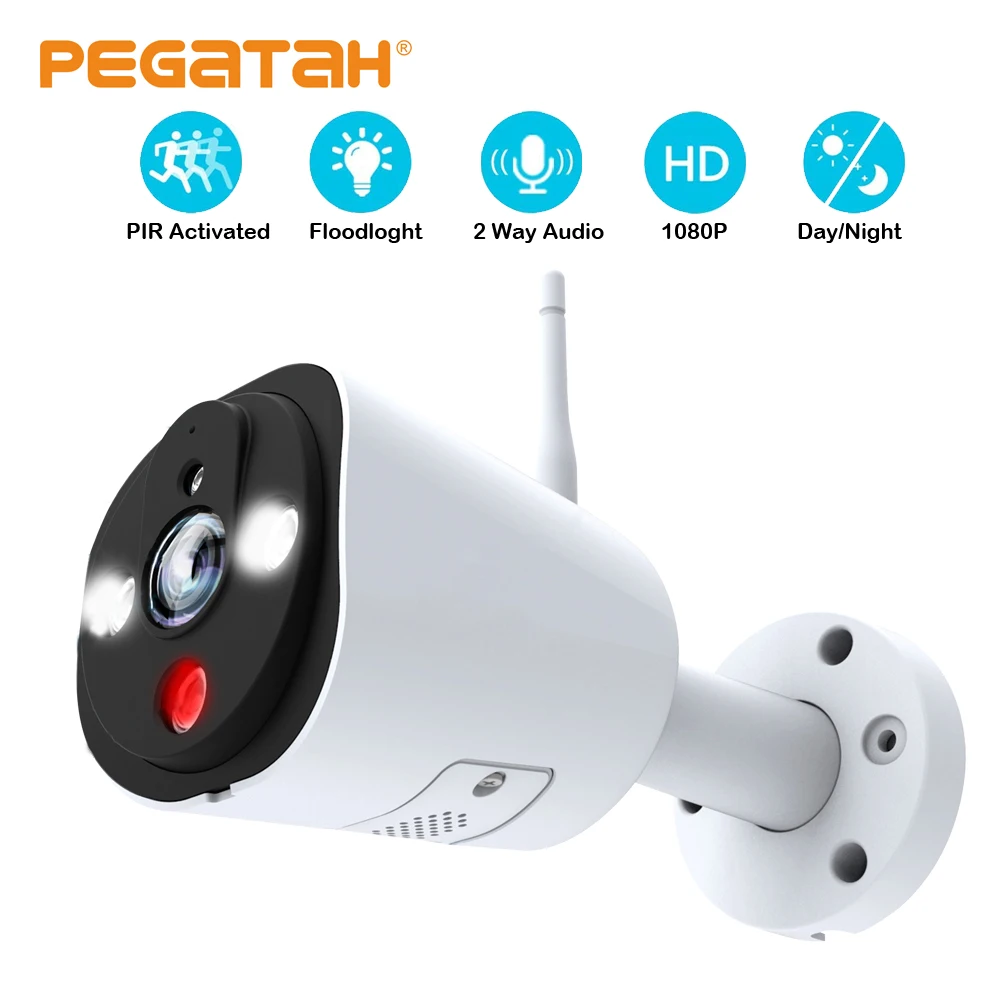 

1080p Alarm ip wifi camera White Led Floodlight Siren home security wireless camera AI detection wifi camera outdoor cctv cam