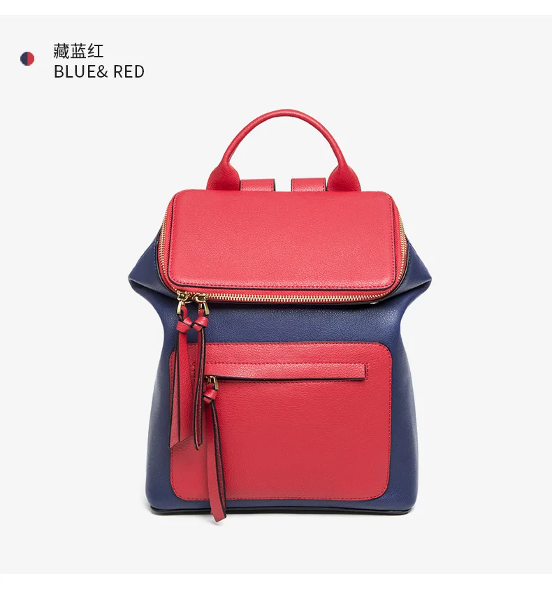 

High quality guarantee leather women leather backpack fashion lady bagpack mochila feminina panelled new bags with metal zipper