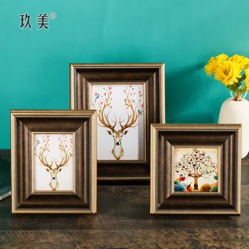 

Europe type type restores ancient ways places 6 inches picture frame to hang wall 5 inches black gold to resemble frame to make