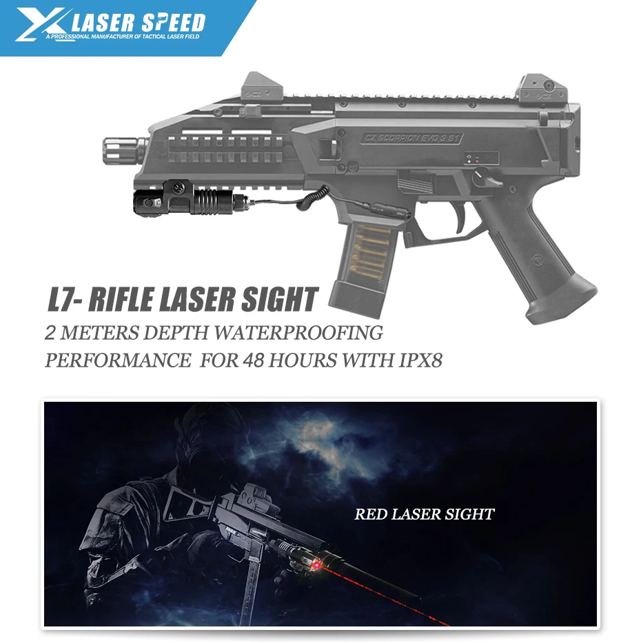 Laserspeed Регулируемая Водонепроницаемая зеленая лазерная ручка с 20 мм Пикатинни для винтовки пневматические пистолеты дистанционный переключатель лазерный прицел для охоты