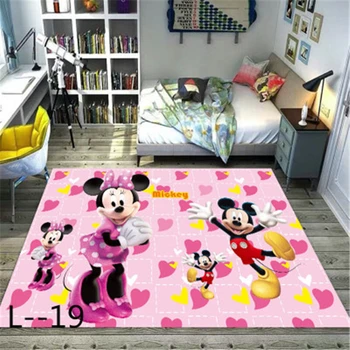 

Mickey Minnie Mat Dining Room Carpet Rugs Bedroom Door Mat Wood Board Print Carpets Kitchen for Living Room Playmat