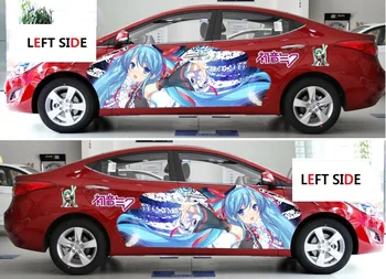 

LEFT SIDE Hatsune Miku Anime Body Sticker Car 3D Pull Flower Vehicle Sticker Support Custom Pain Car Sticker