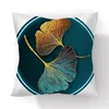 Hand Painted Ginkgo Leaves Pillows Case Polyester Short Plush Modern Floral Chair Cushions Case Living Room Decor Throw Pillows 6