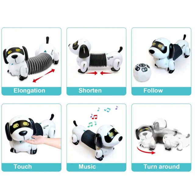 D55E Remote Control Dachshund Dog RC Robotic Stunt Puppy Toys Electronic Pet Following Programmable Robot 4