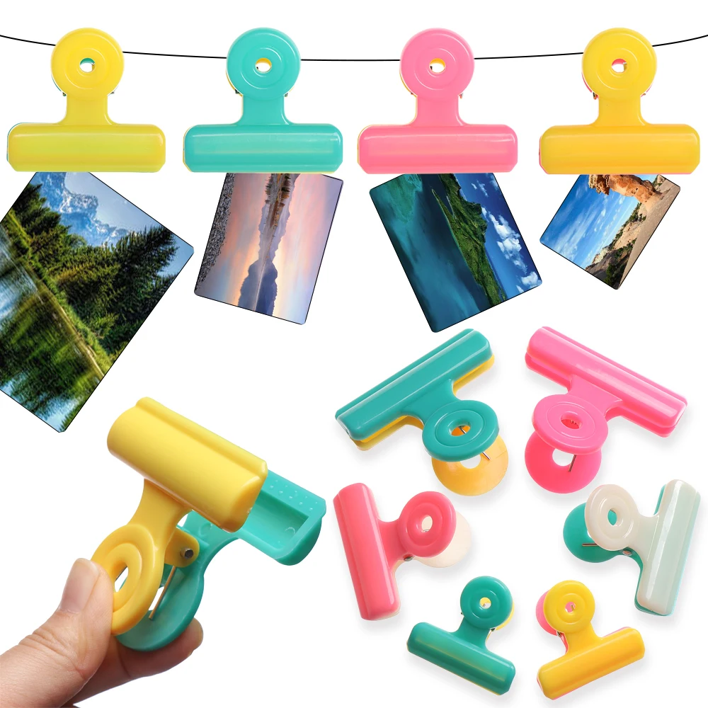 Plastic Multifunction Bag Chip Clips Fresh Food Close Clips Photo Office File Holder Clamps Air Tight Seal Grip 5Pcs