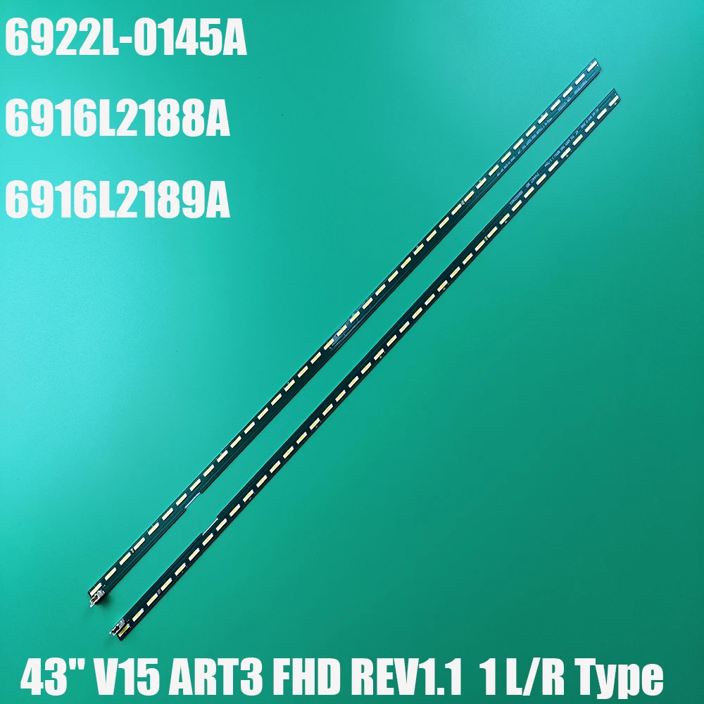 2 retroiluminação LED tiras para LG 43