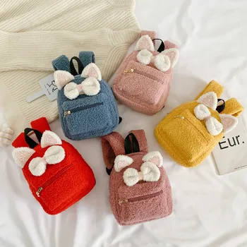 

Fashion Neutral Child Plush Bow Shoulder Bag Backpack Student Bag Travel Bag2020 New Product Hot fashion student Leisure jobs
