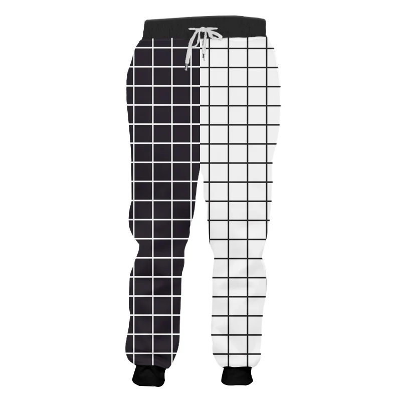 

OGKB уличная одежда крутые черно-белые шахматные лоскутные брюки с 3D принтом для девочек повседневные мужские брюки для бега в клетку Прямая поставка
