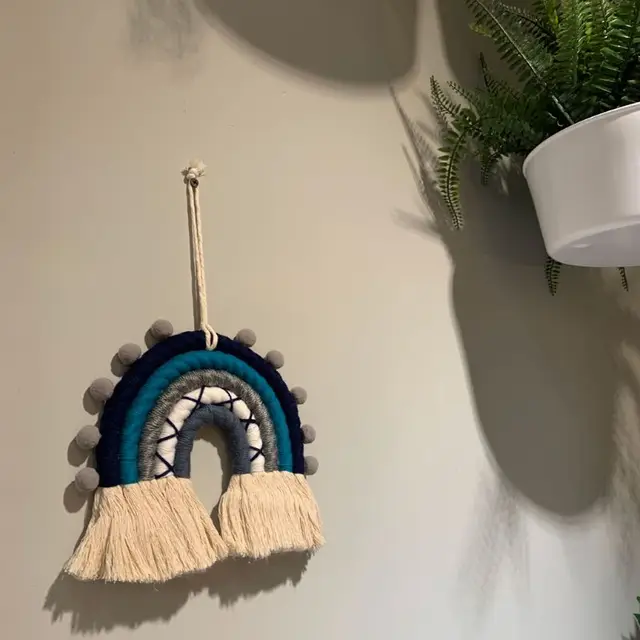 Macrame Rainbow Chic Wall Hanging Wall Decor Boho Hand-woven Tapestry Home Decor 2