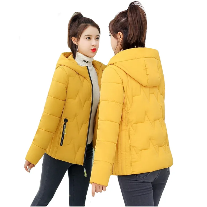 Зимняя куртка для женщин, плюс размер, женские парки, утепленная верхняя одежда, пальто с капюшоном, короткие женские тонкие хлопковые стеганые базовые Топы 3XL