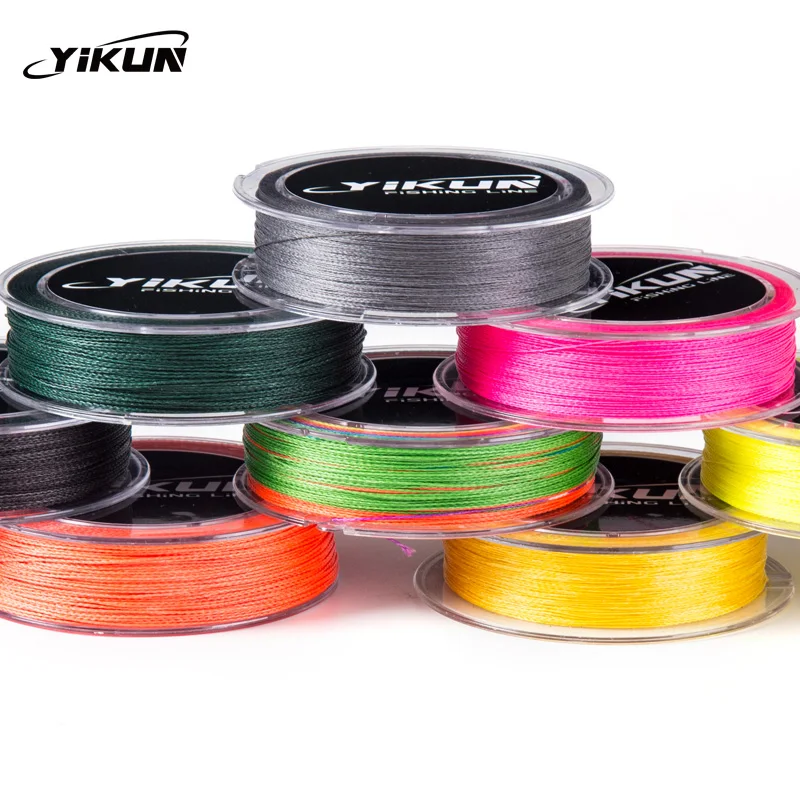 100 м бренд YIKUN оплетка леска 4 нити Multifilament PE плетеная леска