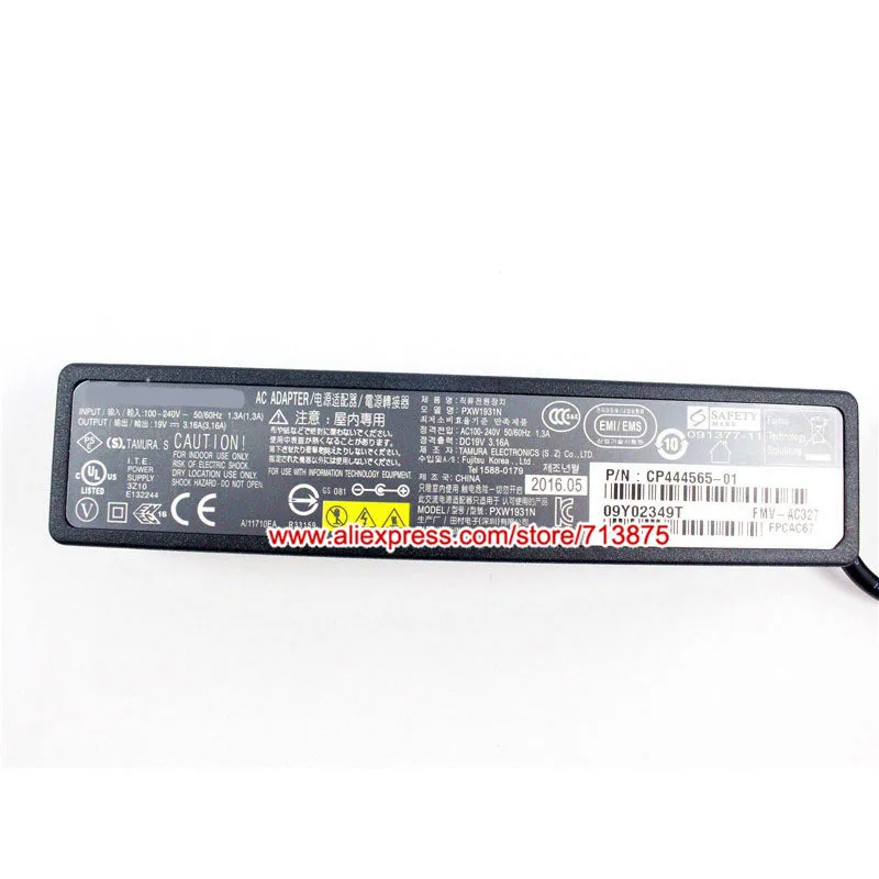 ADP-65YH в ADP-65MD B 19V 3.42A адаптер переменного тока Зарядное устройство для Fujitsu Lifebook U554 E743 SH771 FMV-AC334 A13-065N2A ADP-65JH ABZ