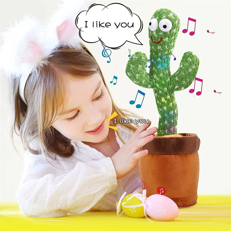 Dancing Cactus 120 Song Speaker Talking Usb Charging Voice Repeat Plush Cactu Dancer Toy Talk Plushie Stuffed Toys For Baby Girl | Дом и сад