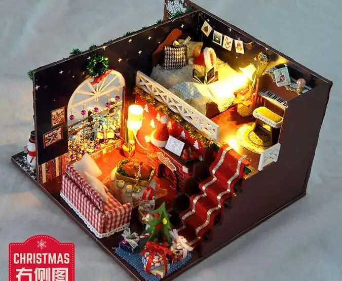 Кукольный дом мебель miniatura diy кукольные домики миниатюрный кукольный домик деревянный ручной работы взрослые игрушки для детей подарок на день рождения